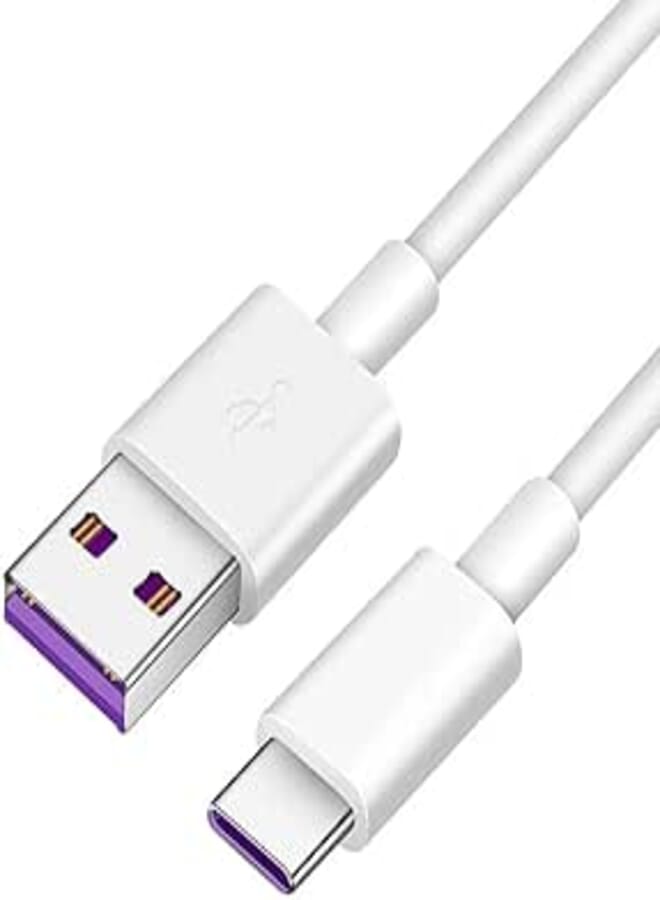 Dolphin Type C Charger Cable 1 Meter Length, USB A to USB C with Fast Charging and Fast Data Transfer, White Color Compatible for All Android Mobiles and Tablets